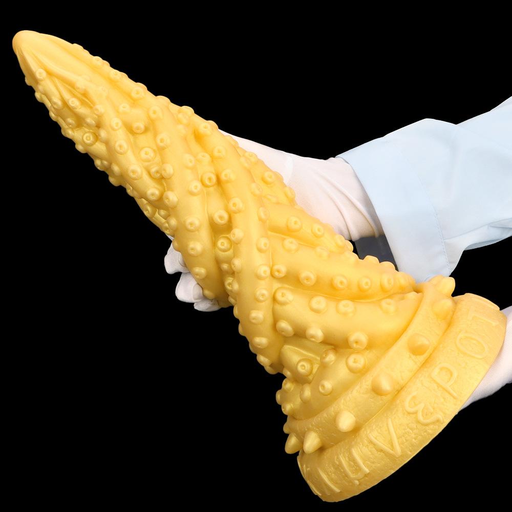 Extra Large Gold Silicone Anal Plug Dildo Anal Expander Fisting Adult Sex Toy Strap on Penis Big Dick Slave BDSM