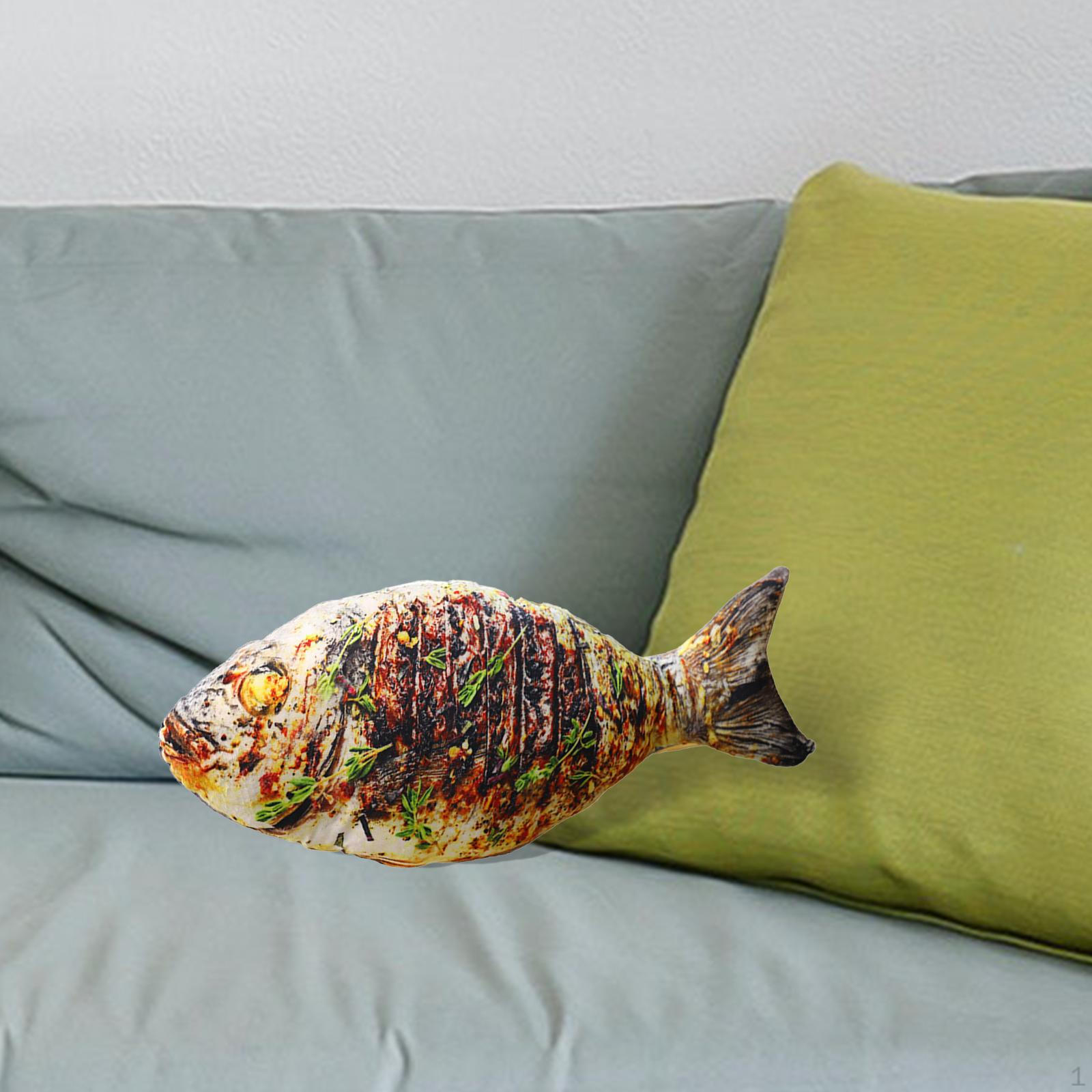 3D Food Small Cushion Soft Plush Toy Photography Props Decorative Home Decor Novelty Simulation Fish