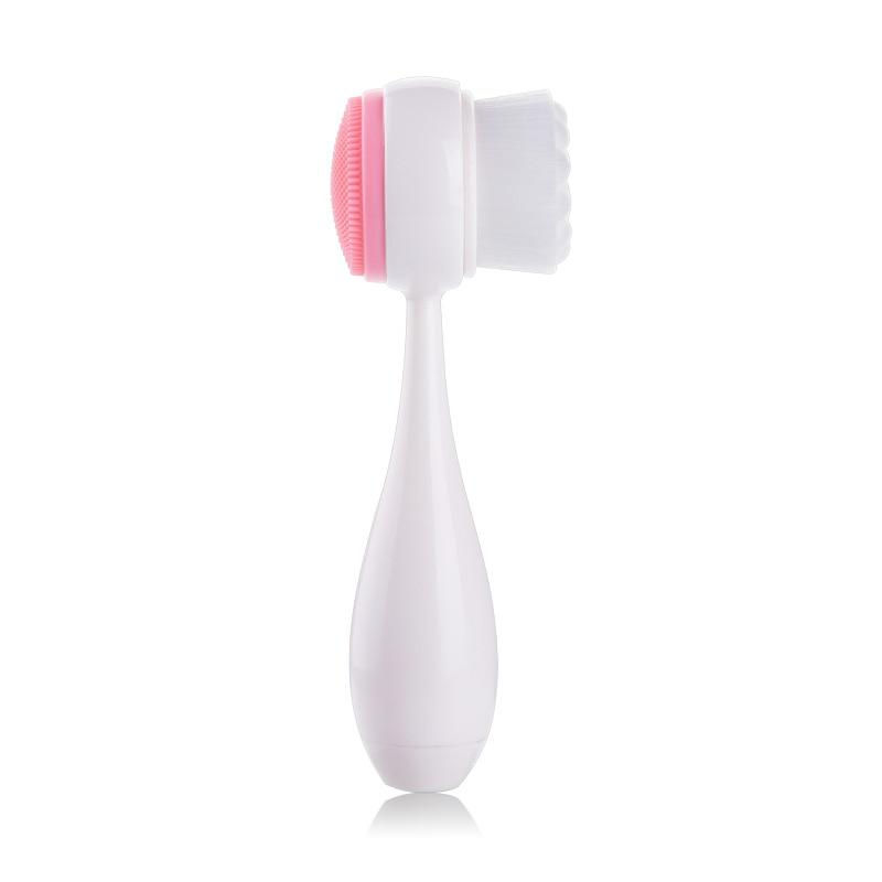 Silicone Facial Cleanser Brush Double Side Portable Face Cleaning Bowling Massage Face Washing Product Skin Care Tool