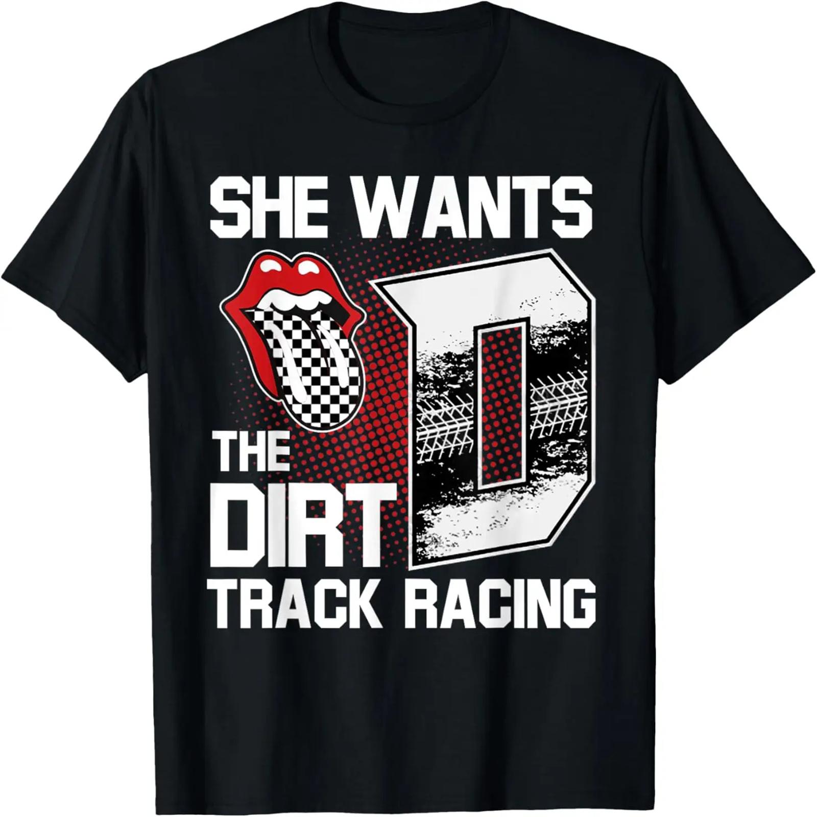 She Wants The D Dirt Track Racing Girl Motocross T-Shirt S