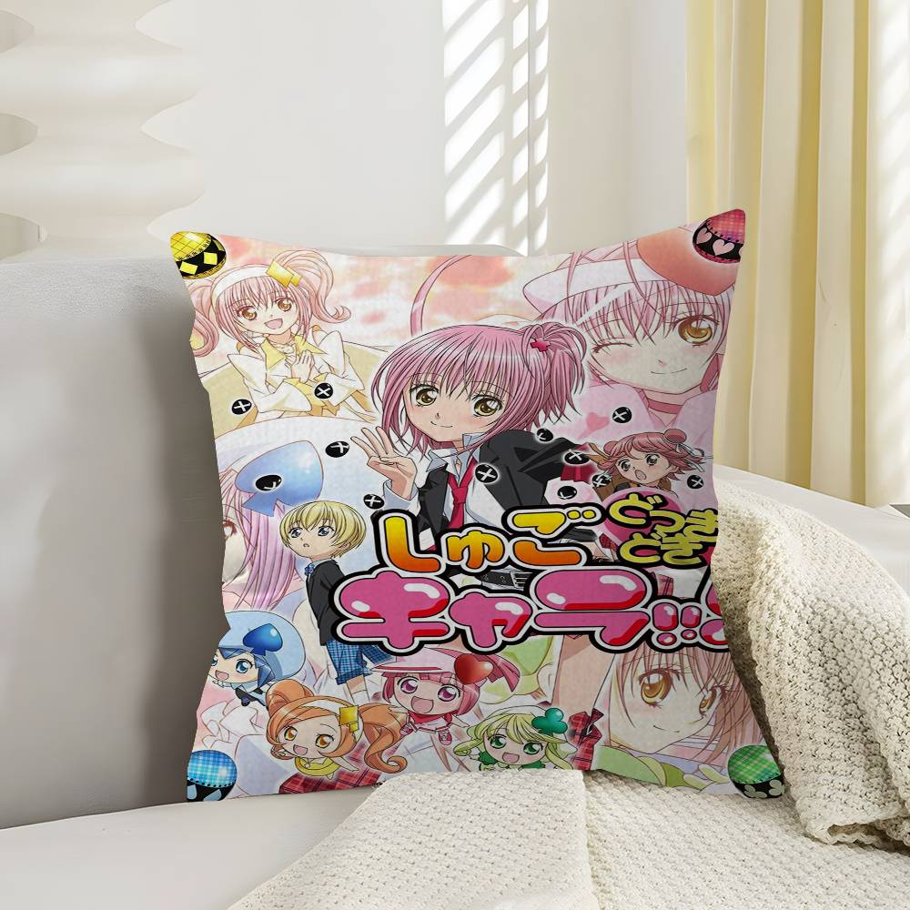 

Shugo Chara Anime Pillow Covers Cartoon Sofa Decorative Home Doublesided Printing Short Plush Cute Cushion Cover 30x30 cm