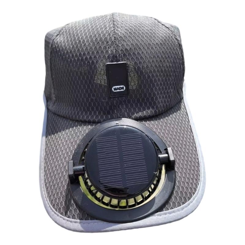 Solar Powered Cooling Fan Hat With USB Charging For Outdoor Activities 600mAh Rechargeable Adjustable Ventilated Sun Hat