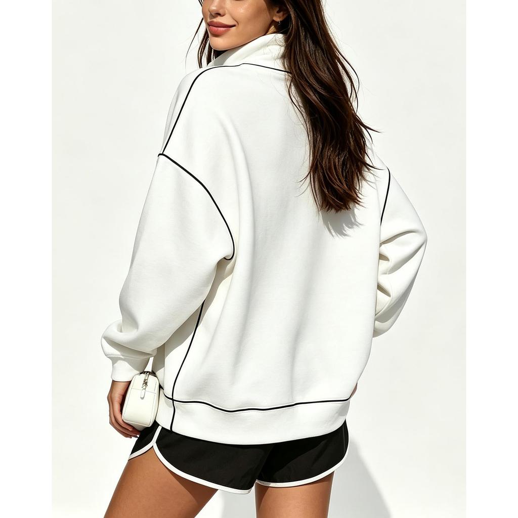 Women's Fashion Color Long Sleeve Pullover Hoodie Casual Sweatshirt