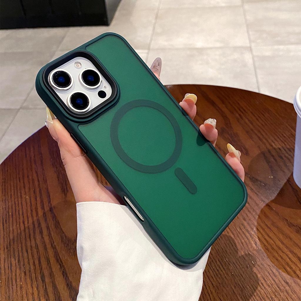 Black Frame Matte Skin Magnetic Phone Case Simple for Apple Phone Protective Case Cute Magsafe Protective Case