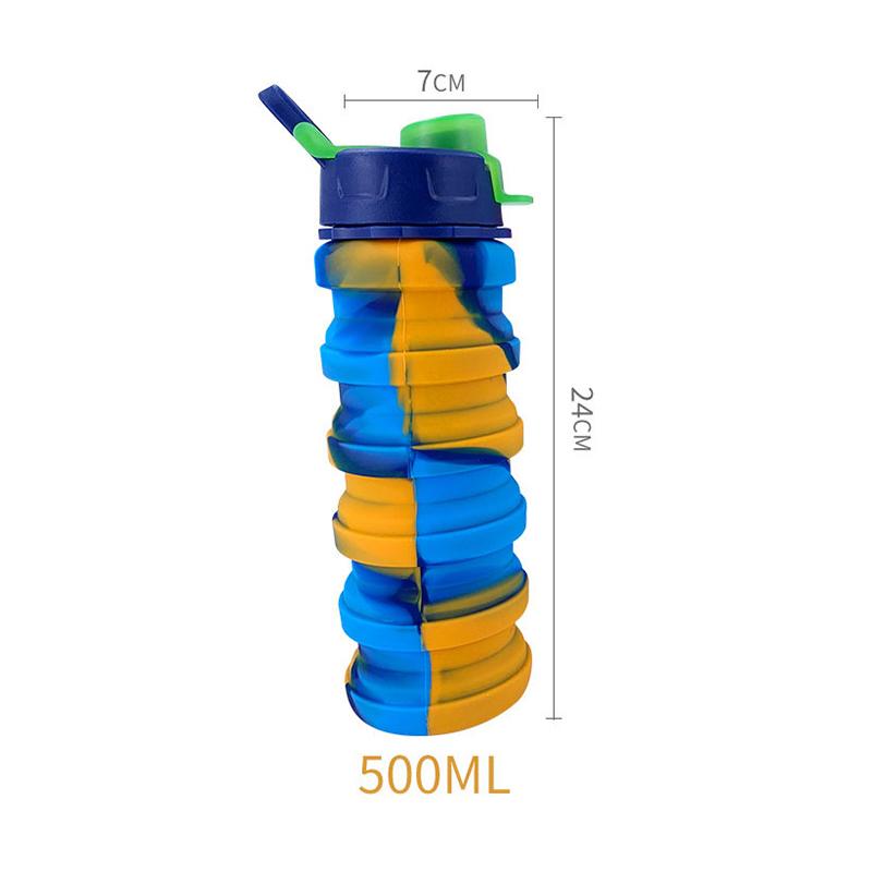 

1 шт. силиконовый выдвижной чайник складной стакан для воды спортивный на открытом воздухе портативный чайник цветная чашка с карабином с ручкой