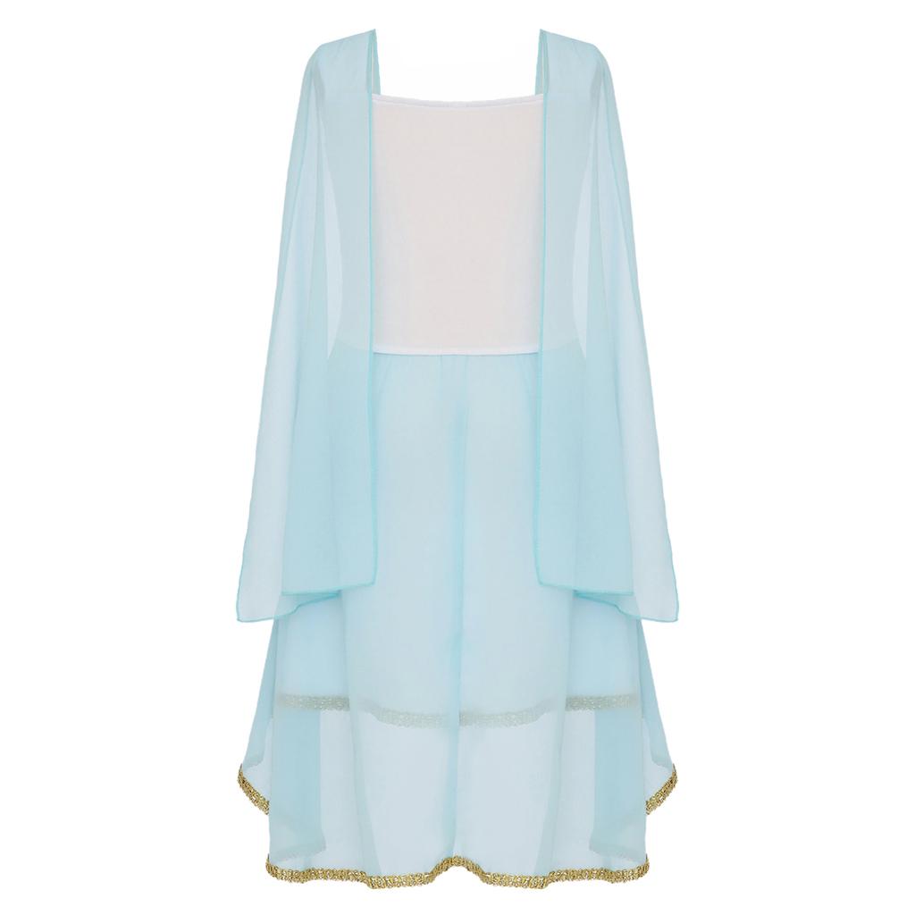 Kostium Greckiej Togi dla Dziewczynki: Bezrękawna Asymetryczna Zwiewna Sukienka Patchworkowa na Halloween Kostium Księżniczki Starożytnego Rzymu Cosplay