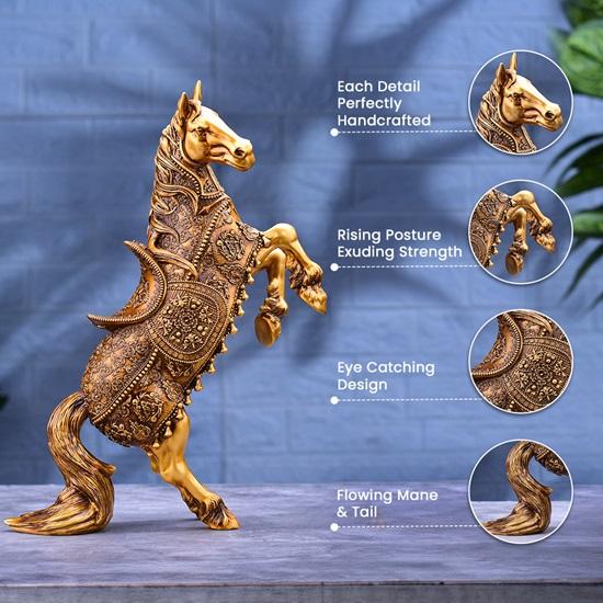 35,56 cm Aufsteigendes Pferd Dekorative Skulptur Elegante Pferdefigur für Zuhause, Bürodekoration, Perfektes Geschenk für Liebhaber, Pferdeliebhaber, Tier