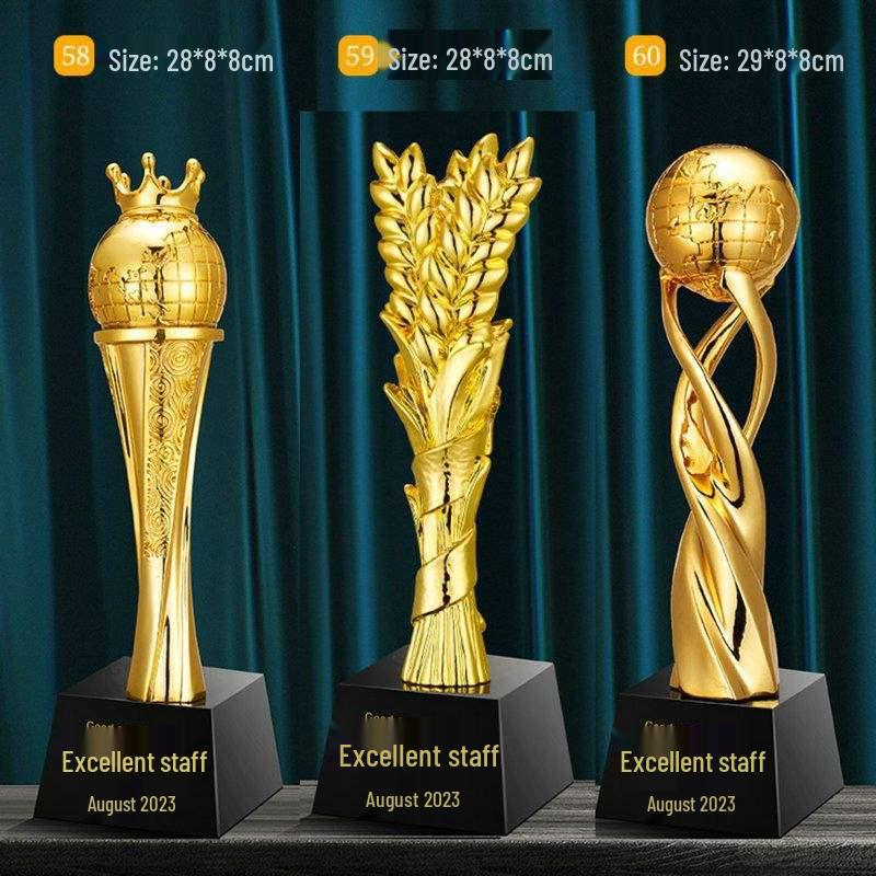 Креативный смоляной кубок для ежегодного собрания по танцам, декламации и спорту - Варианты: Золотой, Серебряный, Бронзовый