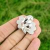 925 Silver Natural Black Rutilated Quartz Statement Flower Adjustable Ring