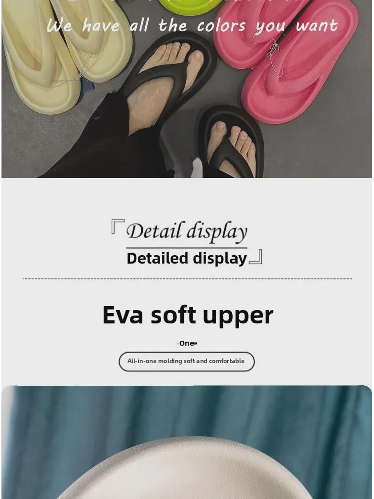 Women's Summer Anti-Slip Soft Sole Slippers - Comfy Thick EVA for Home & Bathroom