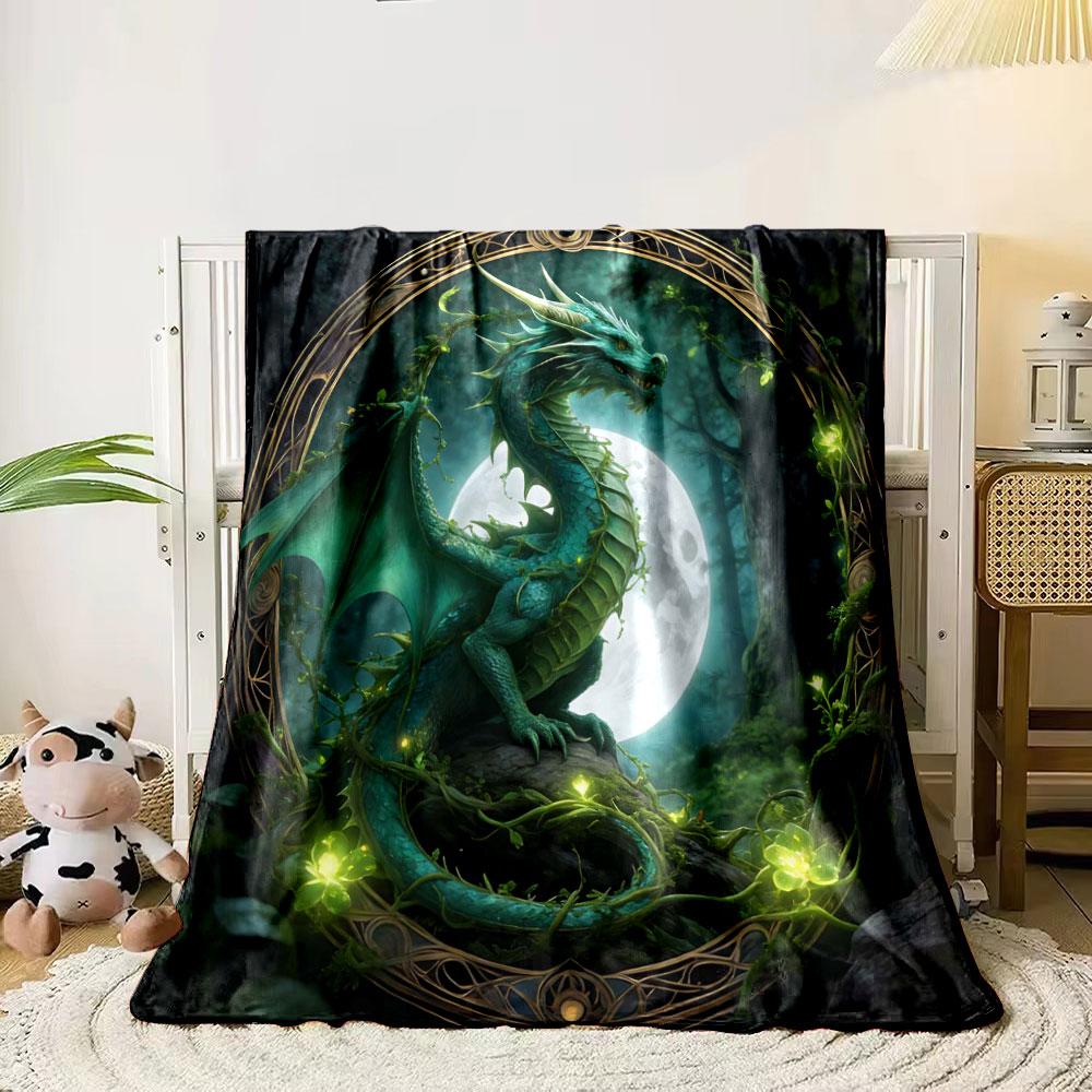 6 Styles Western Dragons in Fantasy World Printing Adult Children Warm Blankets Home Travel Car Soft Comfortable Luxury Gifts