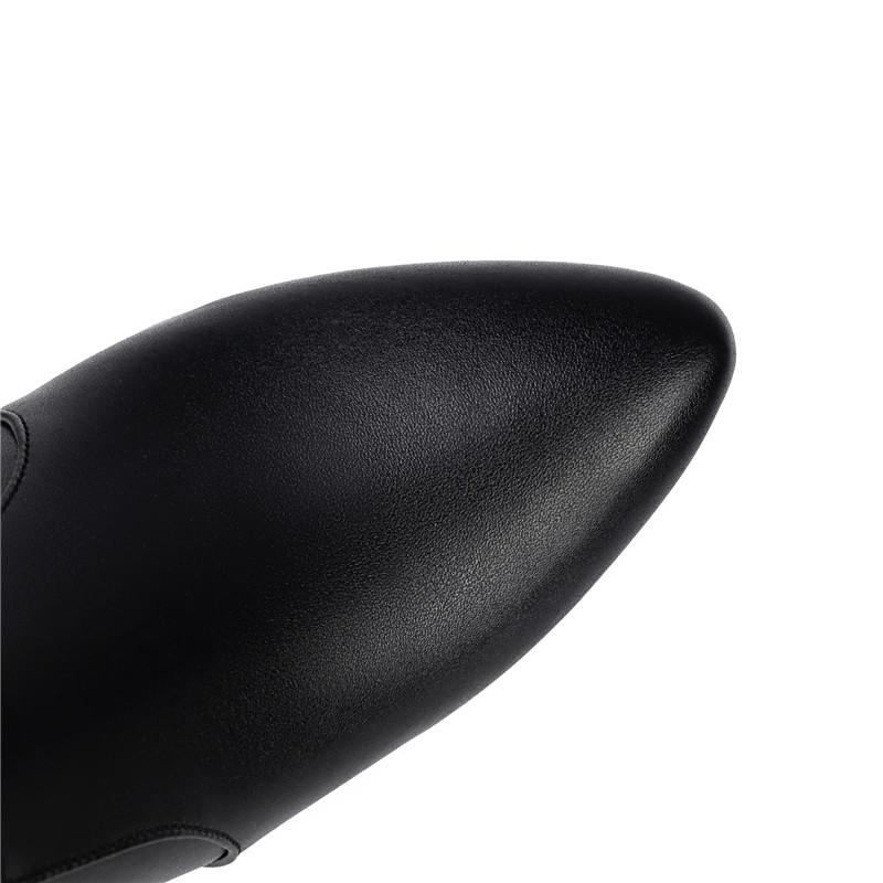 Damen High-Heel Stiefel Herbst und Winter neu Europäische und amerikanische Stiefel mit dickem Absatz und Fransen Übergröße mittelhohe Stiefel