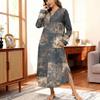 Women's Nightgown Long Loungewear V-neck Nightdress With Pockets