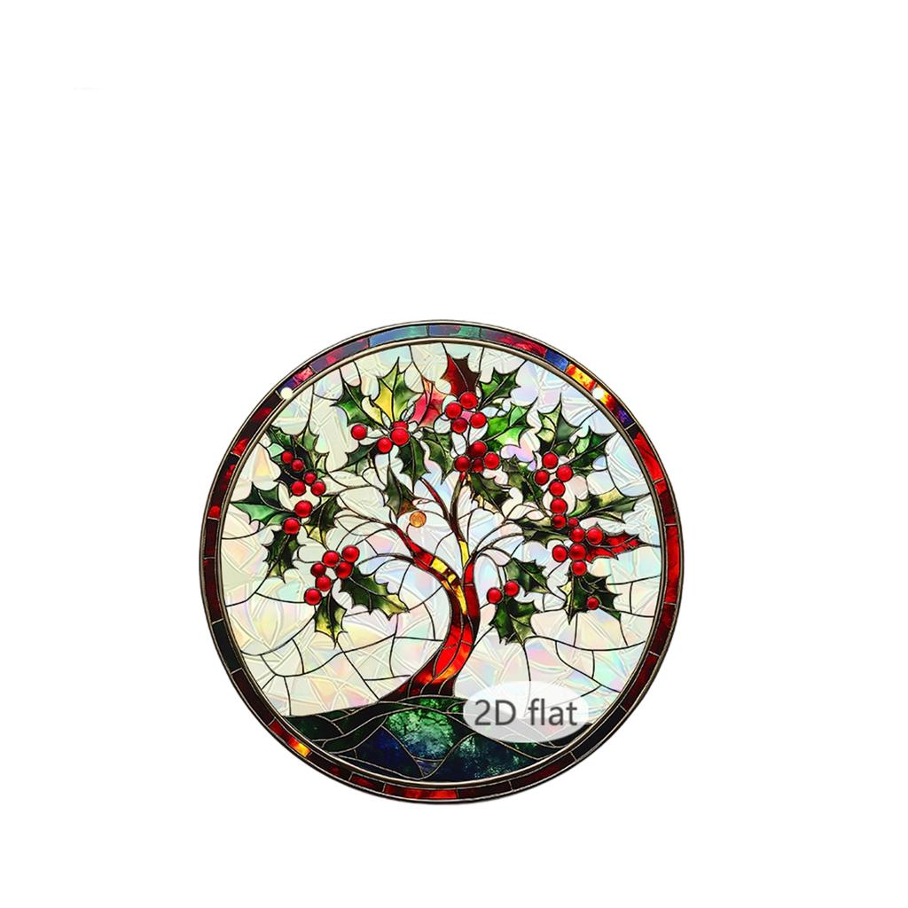 Claus Riding An Elk 2D Acrylic Color Film Color Hanging Window Decoration Porch Decoration