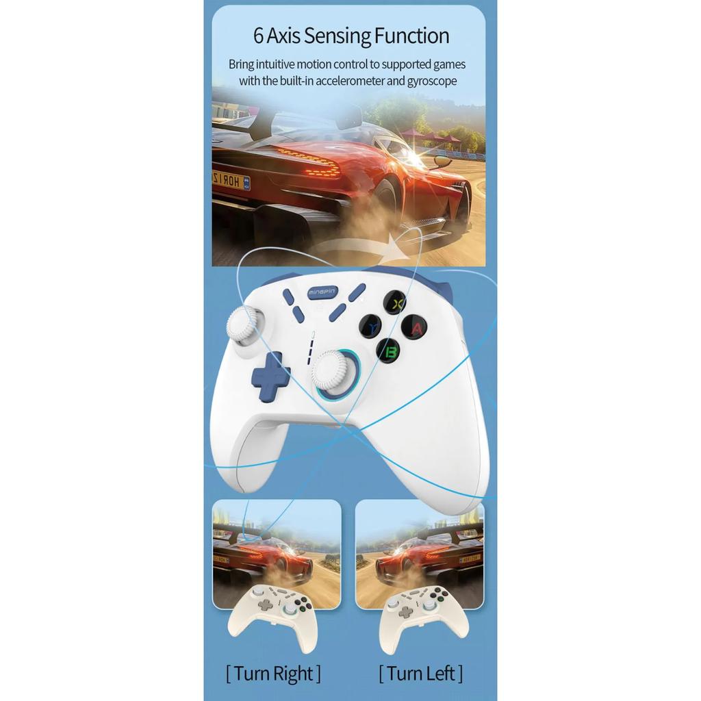 Bluetooth-compatable Wireless Game Controller for Switch/ PS4/PS3/Steam/IOS13.4+/Android (HID)/ Harmony OS Gamepad Joystick