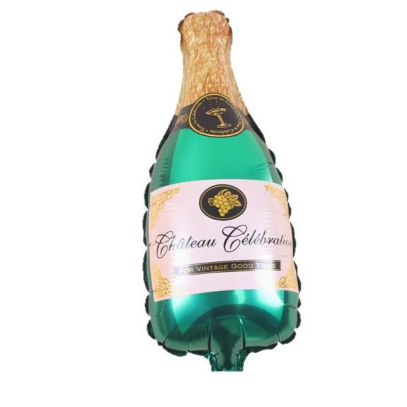 Champagne Glass & Wine Bottle Shaped Birthday Party Foil Balloons