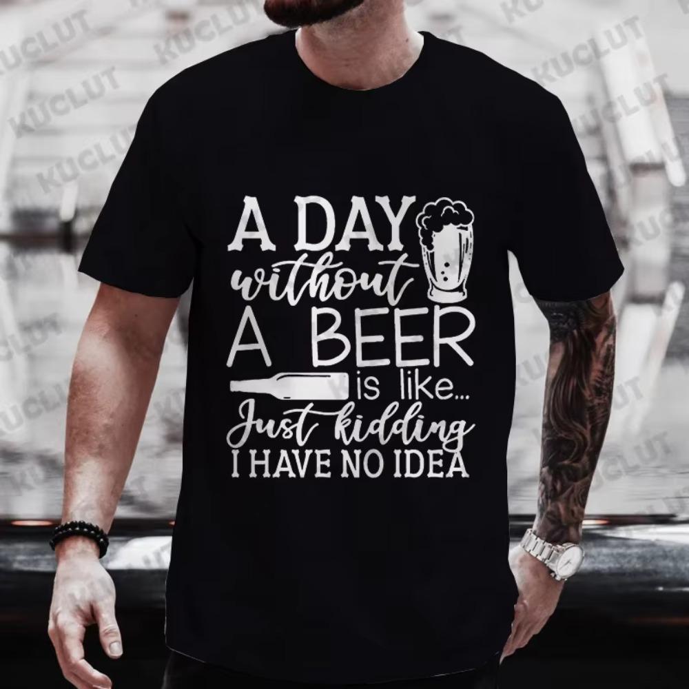 Beer Day Funny Graphic Y2k T Shirt for Men Drinking Party Short Sleeve Tees Summer Fashion Casual Streetwear Oversized Clothing