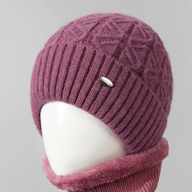 Middle-aged hat women's winter wool hat the elderly fleece warm knitted hat cotton