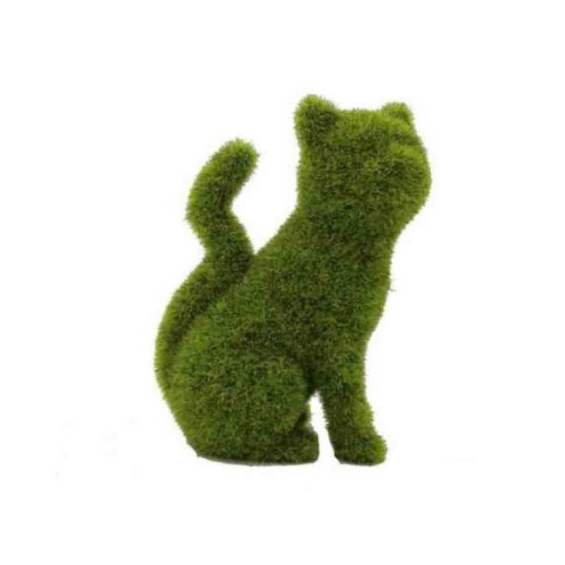 Posture Sitting Resin Cat Dog Plush Ornament Suitable For Daily Decor Balcony