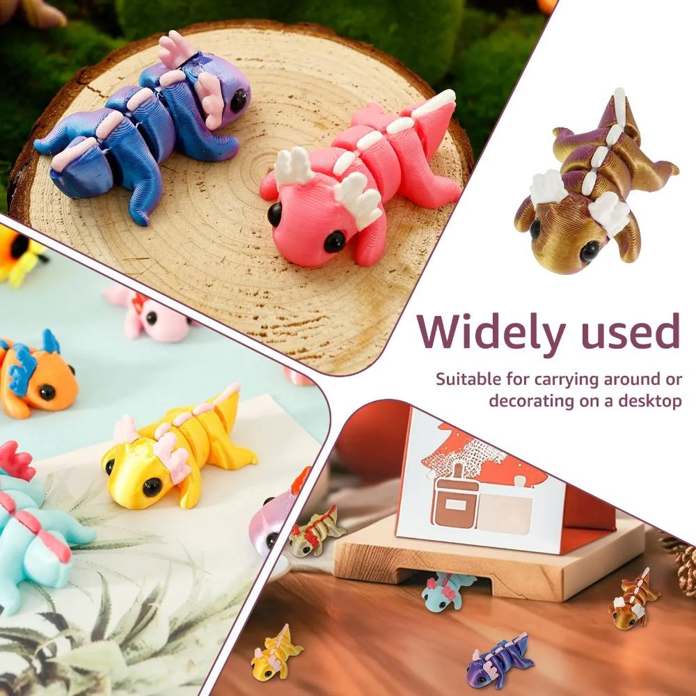 24/48ks 3D tištěné simulační hračky Axolotl figurka ohebný kloub mini senzorická axolotlí hračka zábavná 3D tištěná zvířecí hračka dekorace do domácnosti