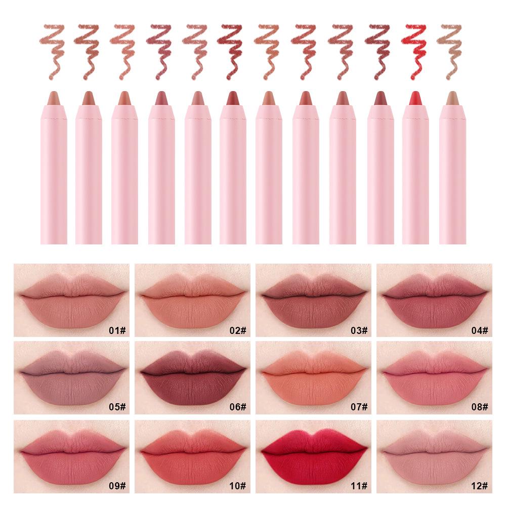 Dragonranee Waterproof Matte Pink Lip Liner & Plumping Lipstick Pen - Long-lasting, No Fade