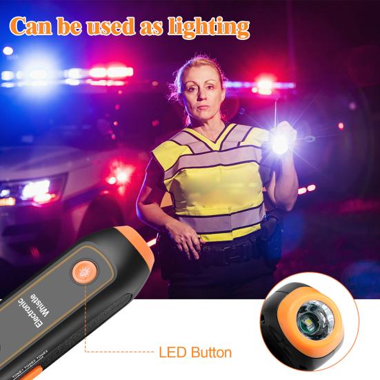 Electronic Whistle Crisp Sound High Decibel Compact Size Lanyard Design with LED Light Battery-operated Camping Electronic Whistle Outdoor Emergency