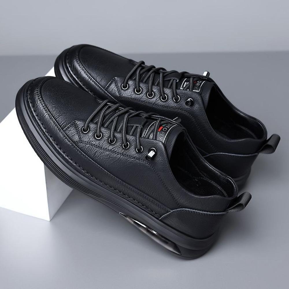 Genuine Leather Mens Shoes Big Size Casual Sneakers Soft Sole Slip On Loafers Comfortable Walking Shoes