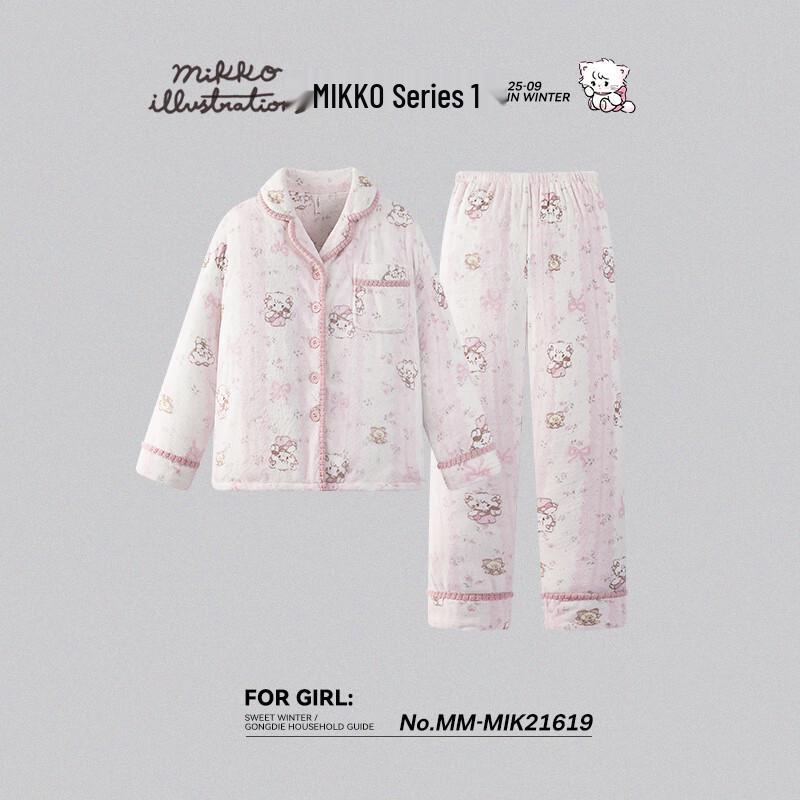 Gongdie Women s Mikko Heat-Retaining Thick Flannel Loungewear Set XL