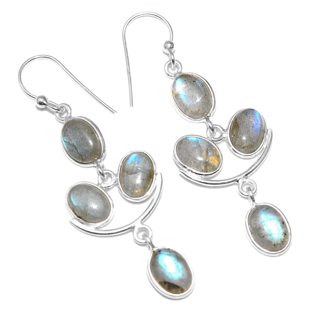 Natural Mystic Topaz   Gemstone Earrings Solid 925 Sterling Silver Handmade Earrings Jewelry Gift For Women And Girls E-1097