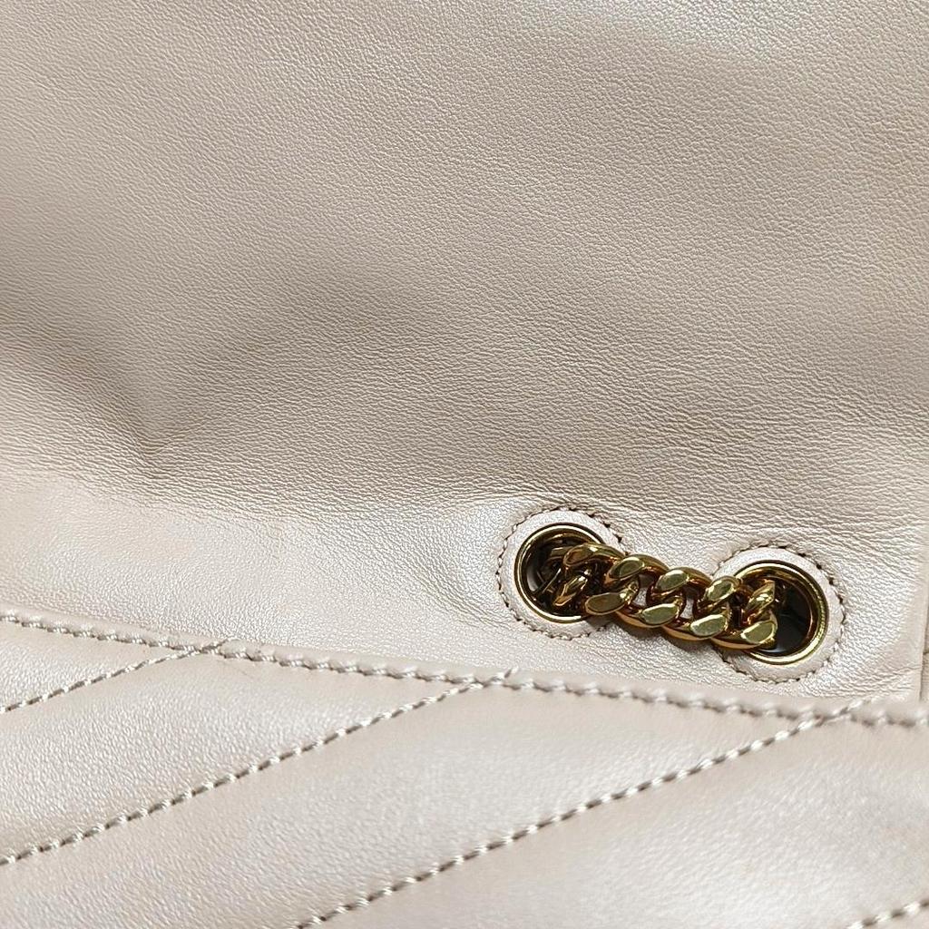 [Pre-Owned] Kira Large Nude Pink Lambskin Quilted Shoulder Bag With Gold Hardware - Very Good #1H3HCEZ