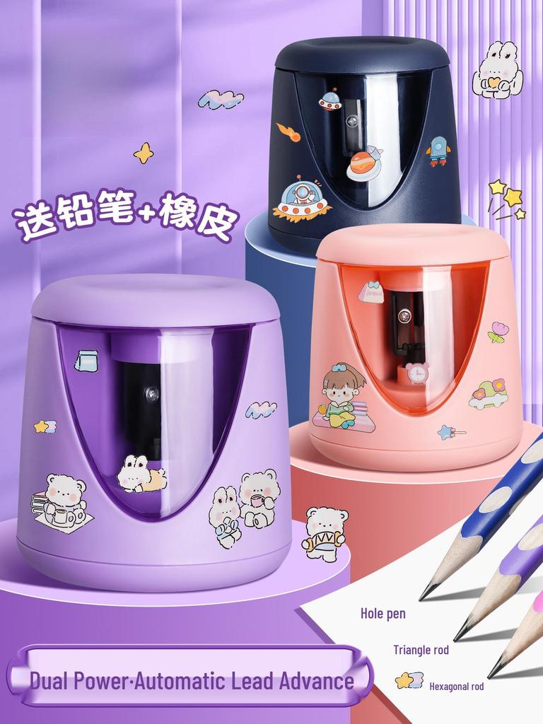 True Color Rechargeable Electric Pencil Sharpener for Students