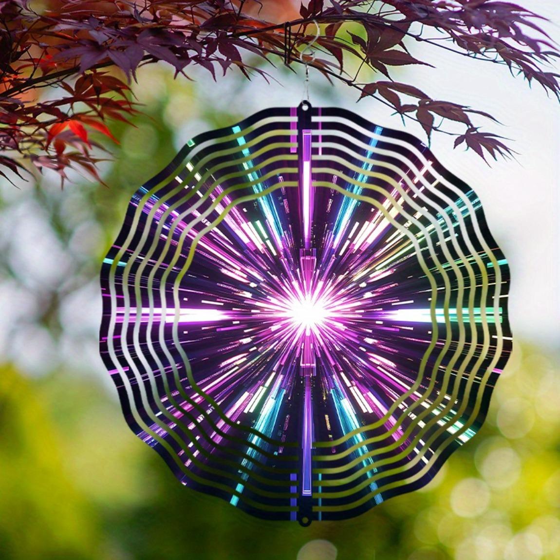 

Vibrant Purple and Green 10 Inch Hanging Wind Chime with 360 Degree Hook Elegant Rotating Design Perfect for Balcony Garden All Seasons 01A