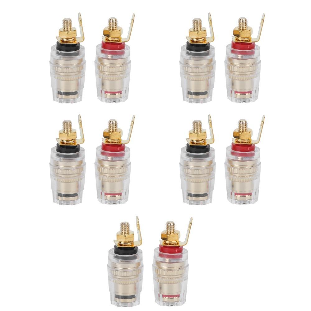 10Pcs Copper-gold Plated Speaker Terminal Binding Post Amplifier Terminal  Amplifier Connections