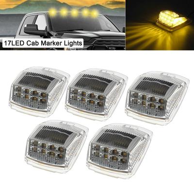 5PCS Cab Roof Marker Lights Clear Amber Lens For Truck SUV Roof Running Lamp Warning Lights Signal Lamp