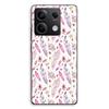 Coque de téléphone - MANIACASE - Xiaomi Redmi Note 13 5G - Silicone TPU - Plumes roses - Noir