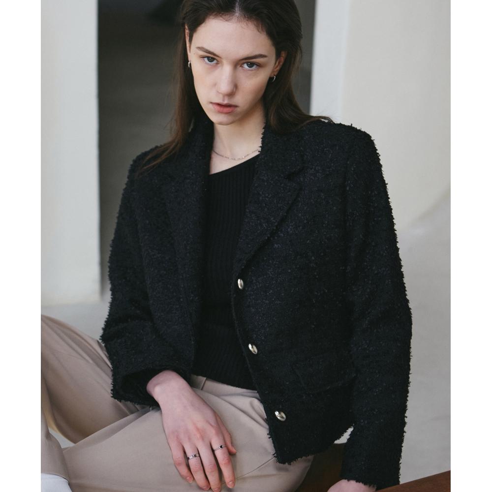 

ПИРТ ИЗ ТВИДА NICKNICOLE С ТВЕРДЫМ ВОРОТНИКОМ, ЧЕРНЫЙ