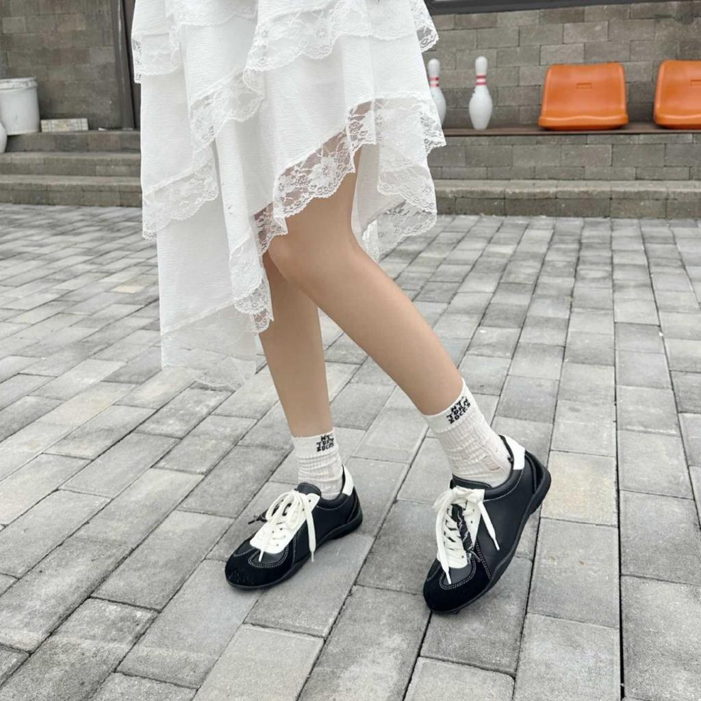 Leather Retro Inner Height Increase German Training Shoes Women's 2025 New Versatile Casual Sports Shoes Color Matching Forrest Gump Shoes Board Shoe