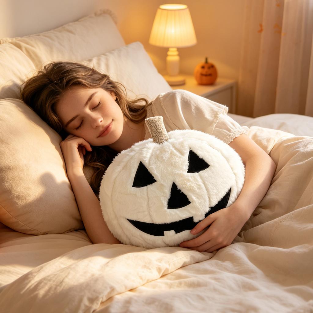 Halloween Pumpkin Plush Throw - Soft Cute Stuffed Toy for Sofa Couch Decoration