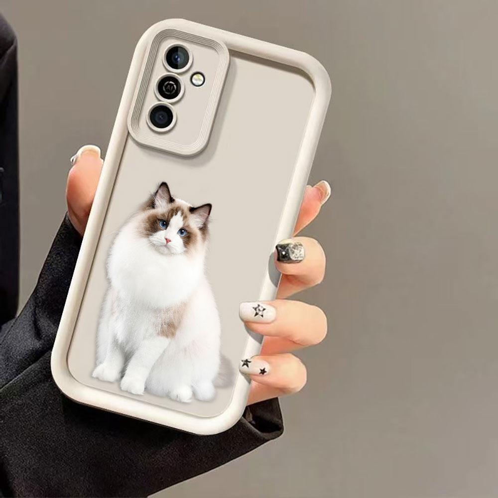

White Grey Cat Ragdoll Cover Phone Case For HONOR 600 400 90 LITE 300 200 70 50 20 10I 9X 8X PRO DIY Case Shell Funda Capa Coque HONOR 90LITE5G