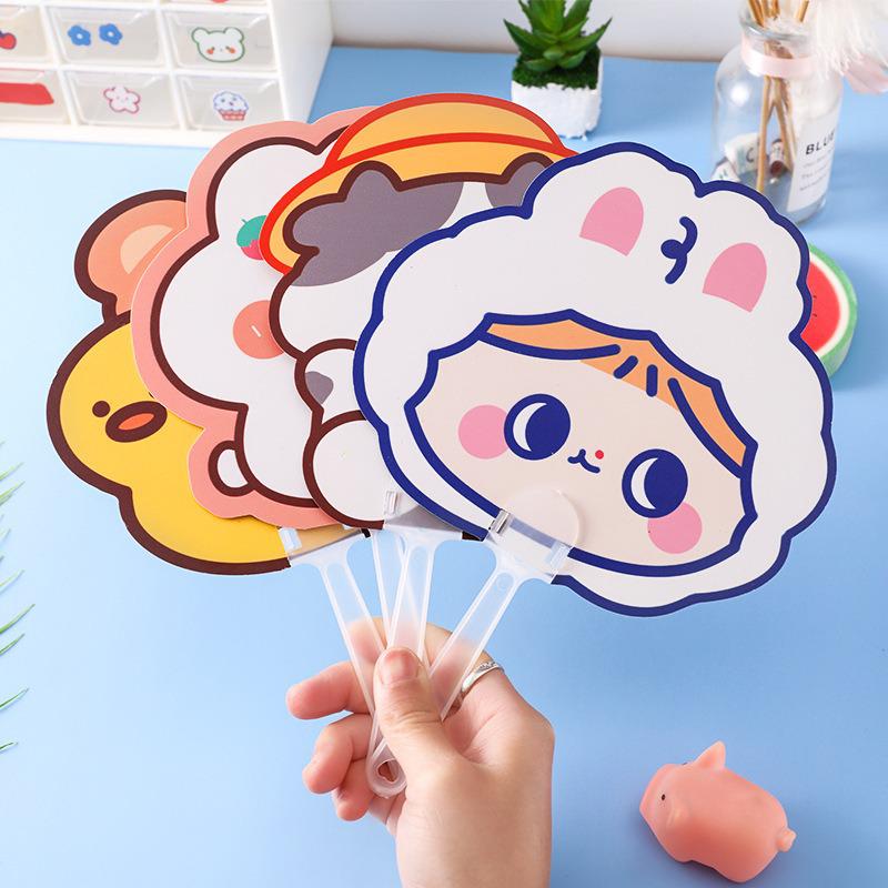Creative Cartoon Animal Mini Folding Fan - Cute, Portable, Irregular Shape Fan for Kids and Students.