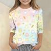 Kids Animal Print Crew Neck Three Quarter Sleeve Casual T Shirt Soft Comfortable Fabric Lightweight Breathable Design for Everyday Wear