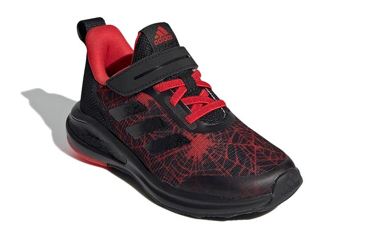 MARVEL X Adidas Fortarun Spider Man K Abrasion Resistant Breathable Low Top Kids' Running Shoes Black Red Kids' FY1382