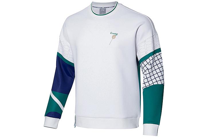 Li Ning Sweatshirts Men's White Crew Neck Moderate Regular AWDR153-1