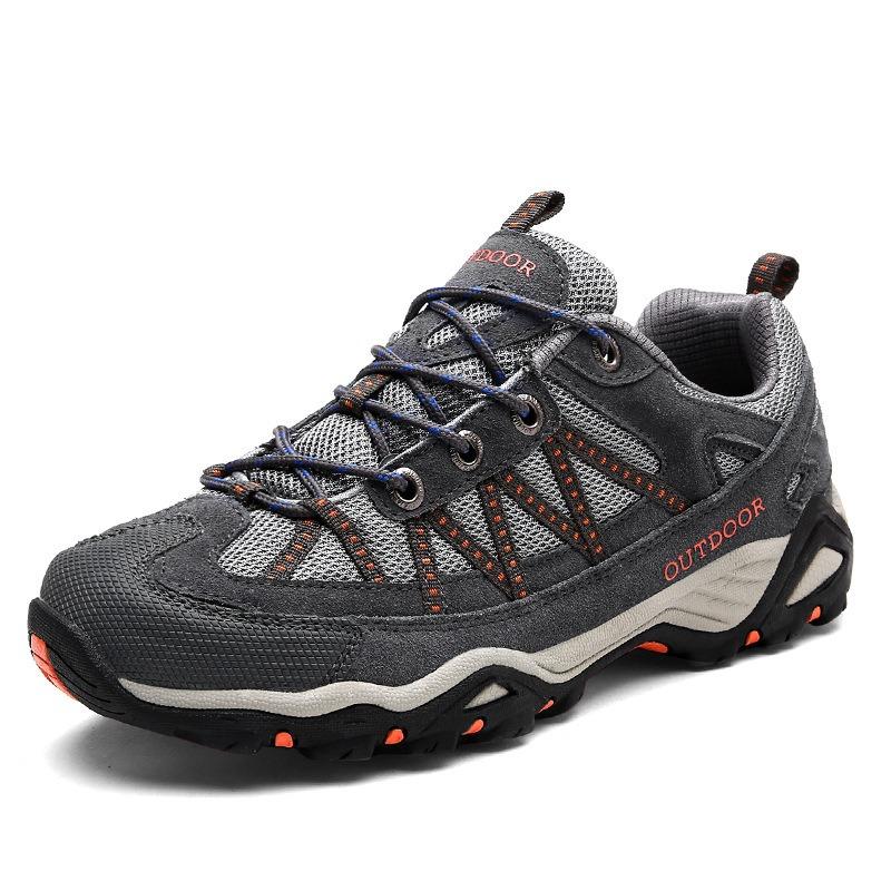 Autumn and winter outdoor shoes men's mesh breathable non-slip couple mountaineering hiking shoes low-top mountaineering shoes