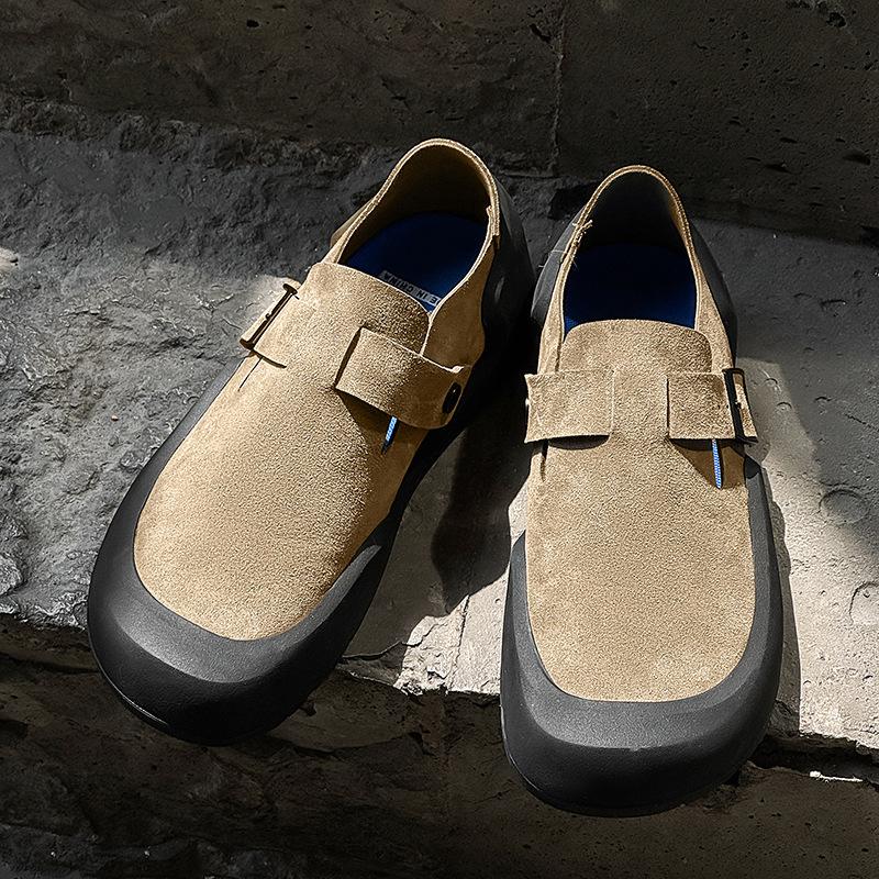 Grubosolne podwyższające Birkenstocki wiosna nowe brzydkie urocze buty z dużą głową skórzane buty jednolite buty codzienne buty na platformie buty Doudou