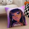 Stylish American Fashion Doll BBratz Cushion Cover Throw Pillow Cover Hidden Button Durable Polyester Chair Cushion