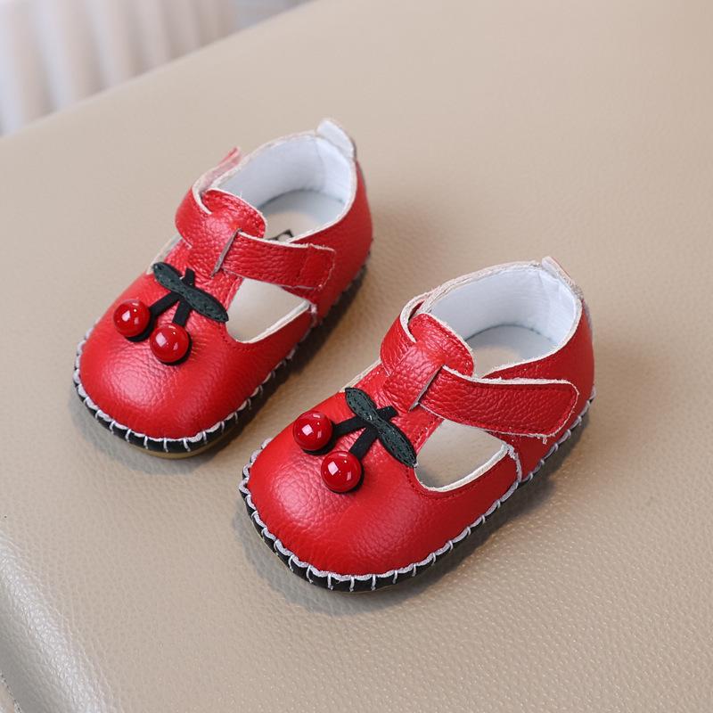 

Осенние дышащие нескользящие туфли для малышек 0-1 года - Принцессный стиль Size 18/Inner length 13.5cm красный