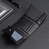 Leather Automatic Pop-up Metal Box Card Bag Men's Leather Airtag Locator Wallet Card Bag Card Clip Integrated