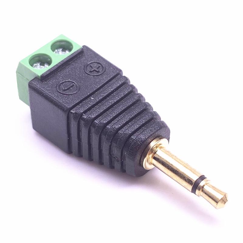 3.5mm Mono Power Copper Terminal: Small, Dual-Core, Female Green Plug for Headphones