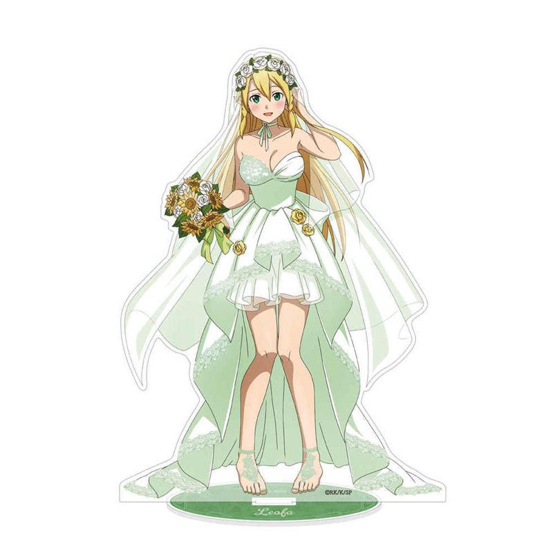 Sword Art Online Japanese Anime Peripherals Wedding Dress Version Acrylic Stand Collectible Desk Ornament Creative Gift Girl Toy